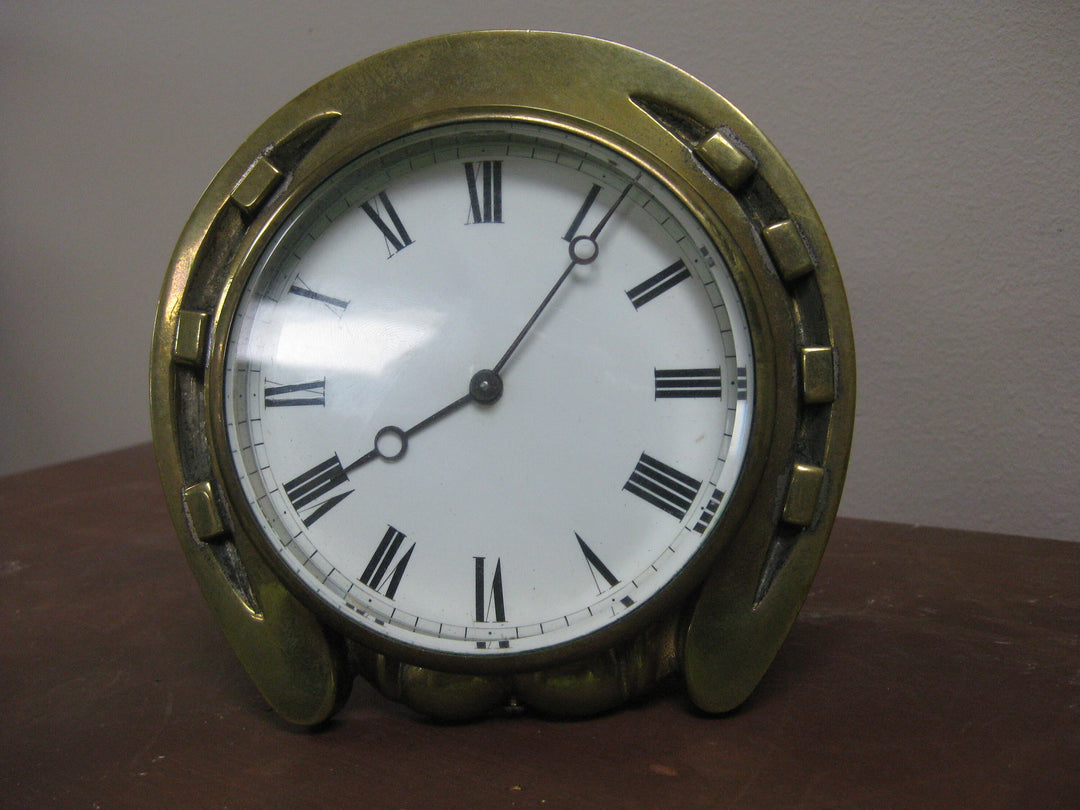 G185 1920s German Brass 8Day Desk Clock