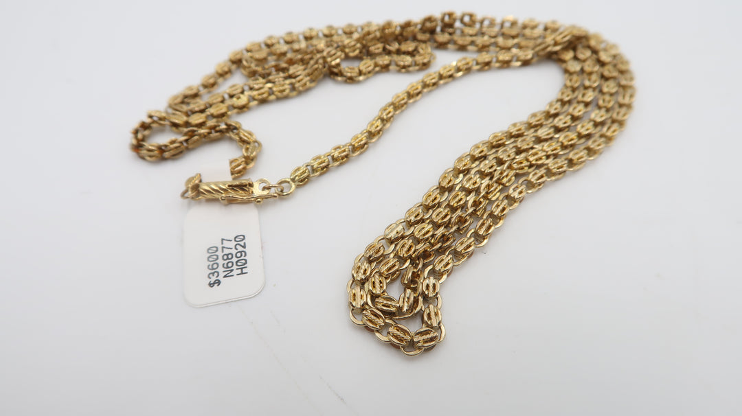 t546 14k/18k Yellow Gold Chain Necklace 34"