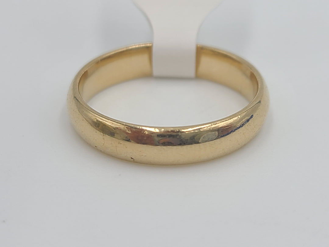 k689 Simple Unisex 14kt Yellow Gold Wide Wedding Band