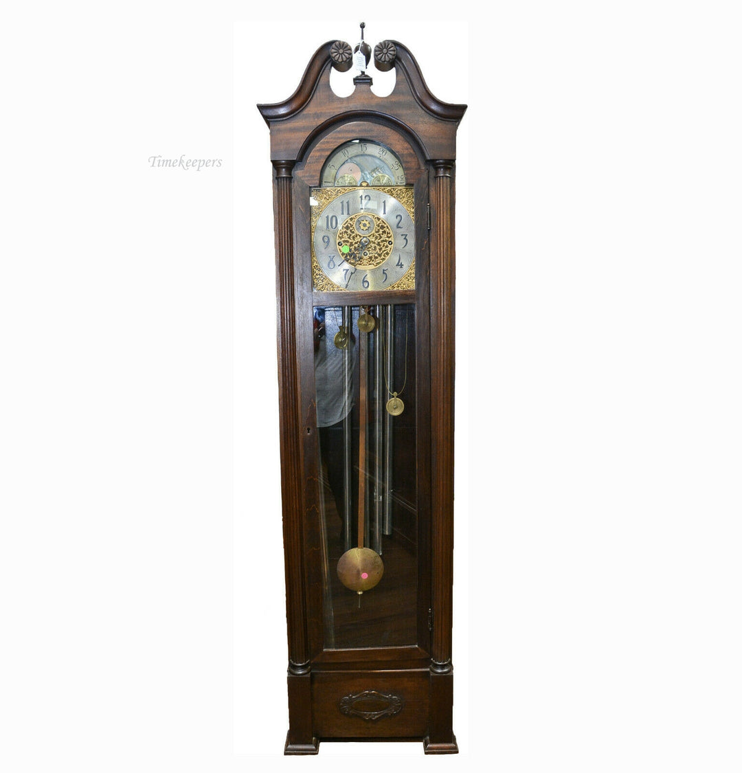 c012 American Antique Moon Dial Tall Case Grandfather Clock- Local Pickup Only