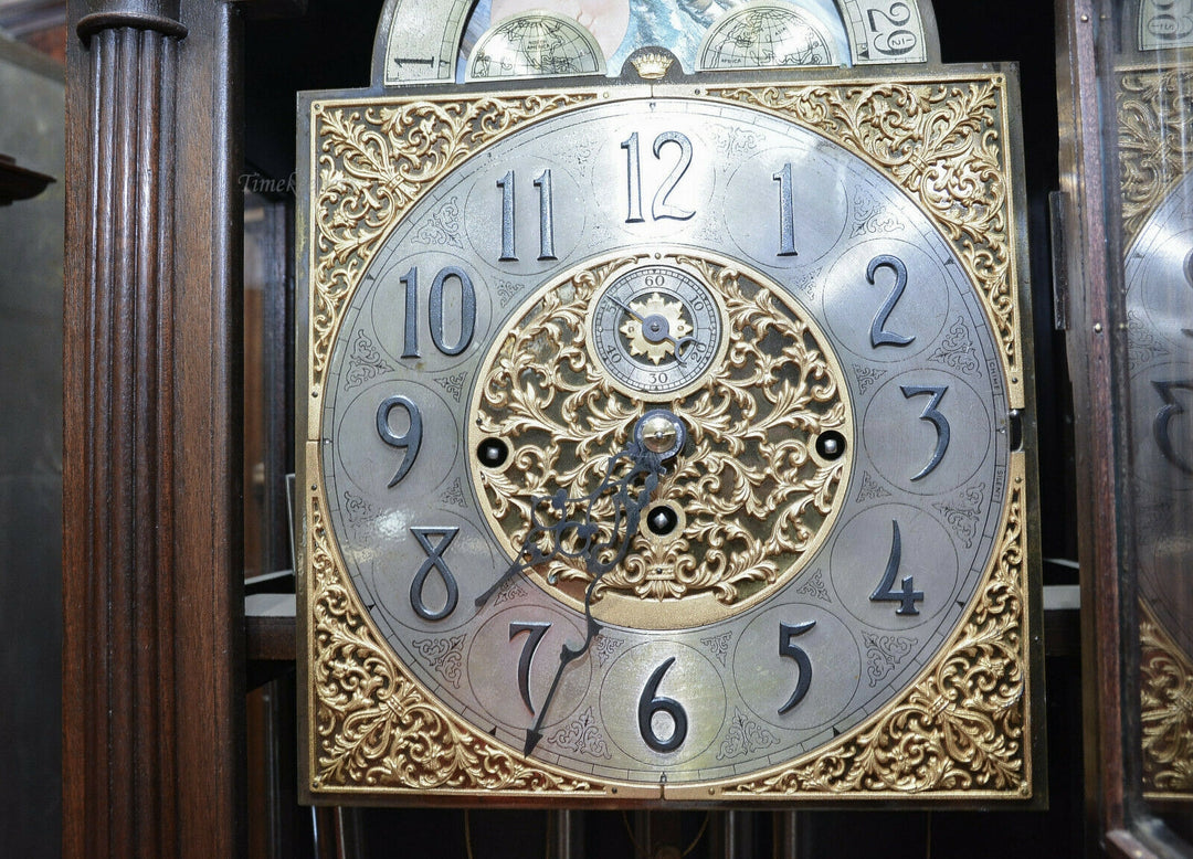 c012 American Antique Moon Dial Tall Case Grandfather Clock- Local Pickup Only