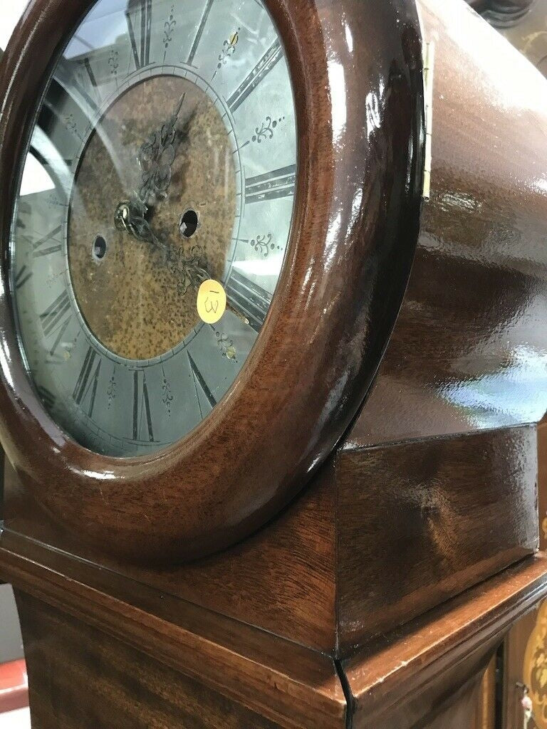 c014 Antique German Curved Long Case Grandfather Clock- Local Pickup Only
