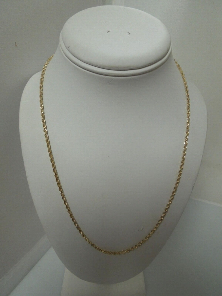 r500 (14kt ) Yellow Gold Rope Chain Necklace 20 Signed – TimeKeepersOlive
