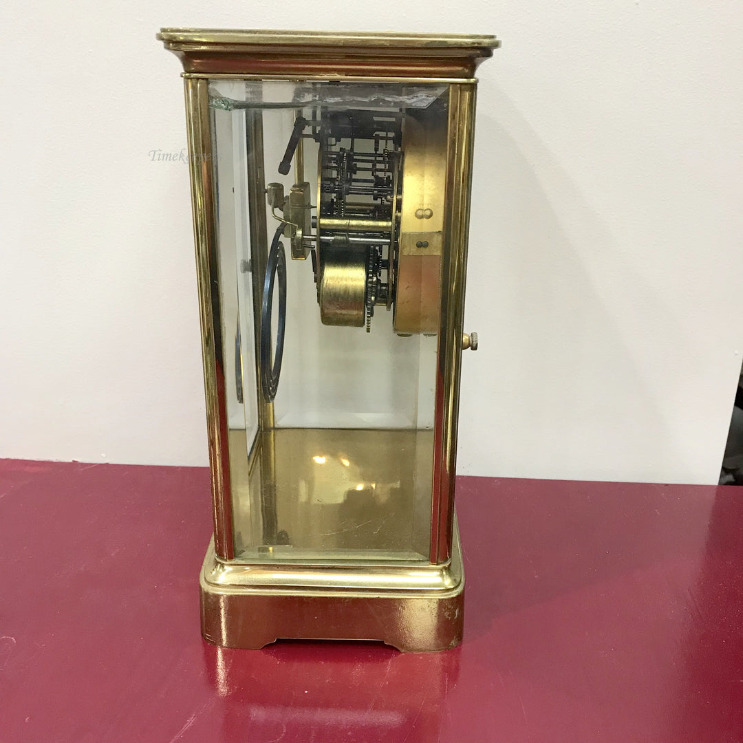 f327 Antique 1910s Seth Thomas USA Made Mantel Standing Clock w Pendulum