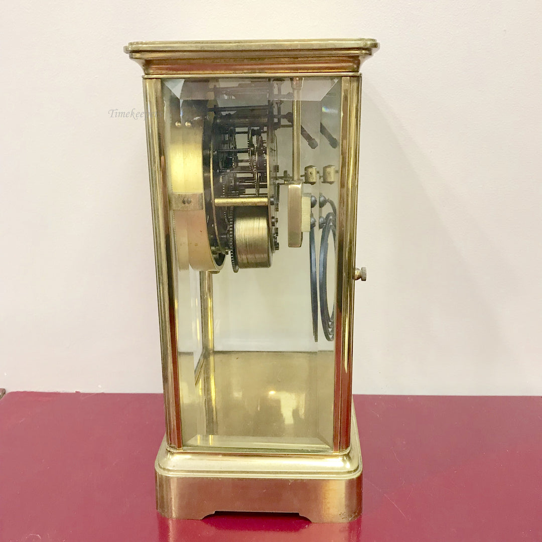 f327 Antique 1910s Seth Thomas USA Made Mantel Standing Clock w Pendulum