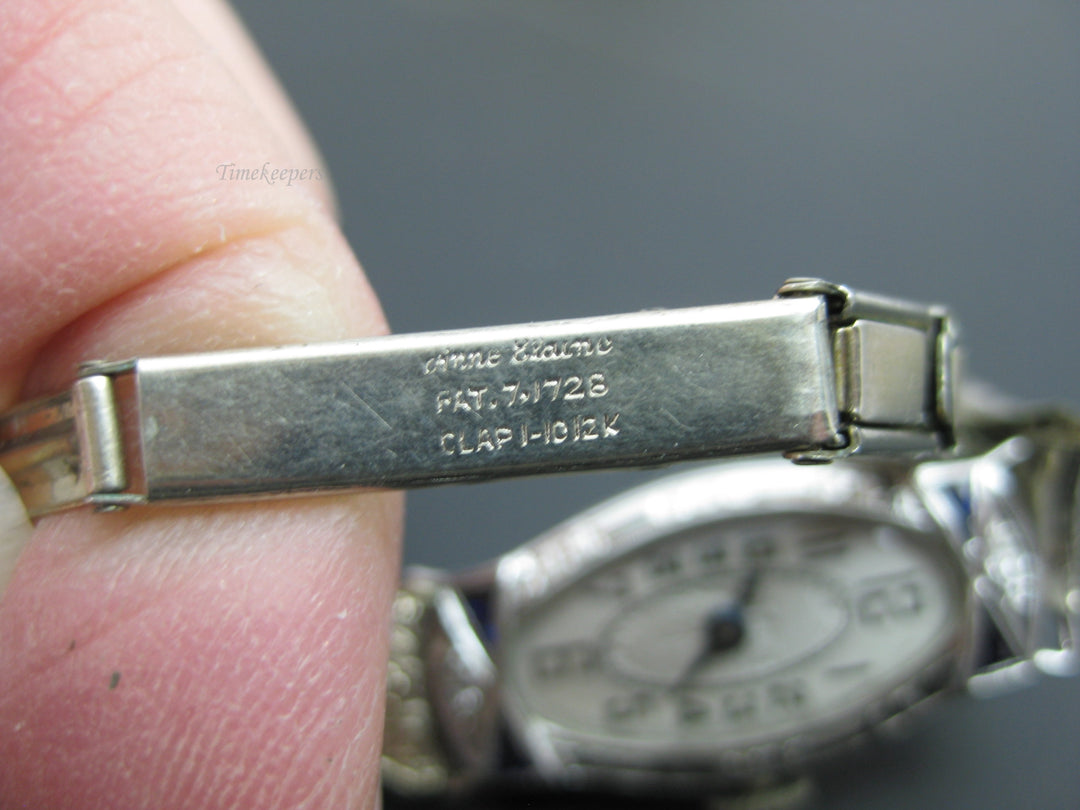 h506 Gorgeous Vintage 14k White Gold 1930s Vanburen Diamond &amp; Sapphire Watch