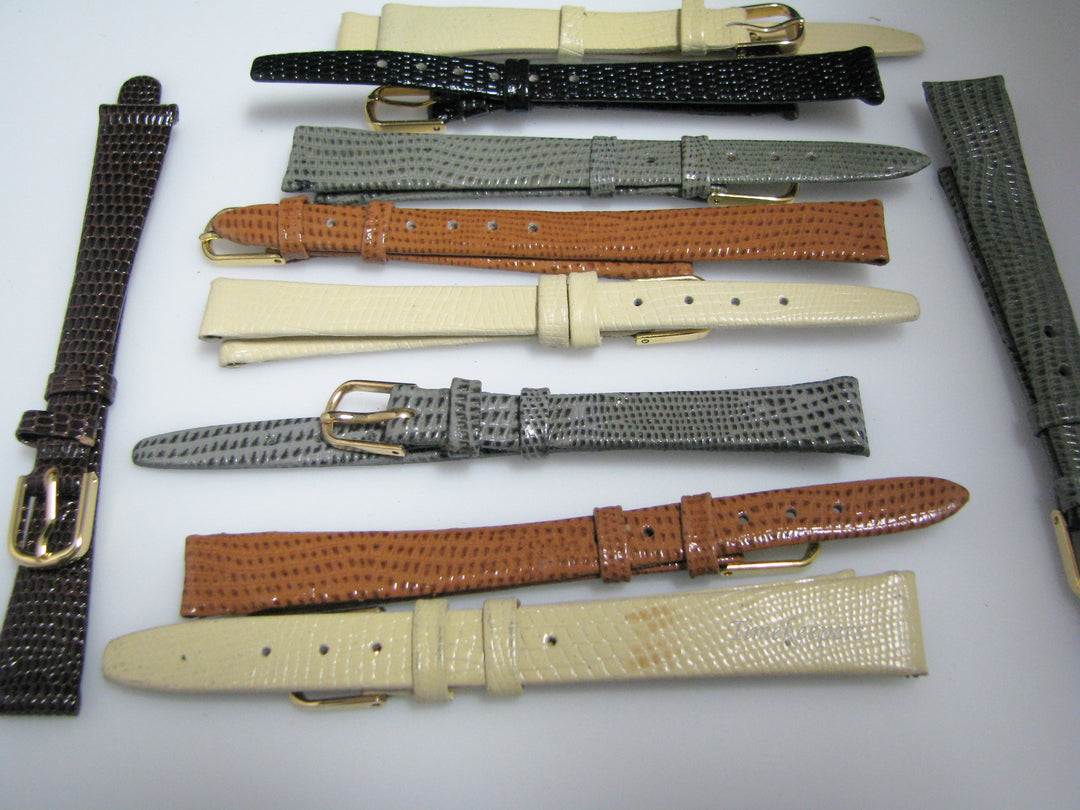 c950 Lot of 10 Watch Bands 12 mm Assorted Colors &amp; Finishes