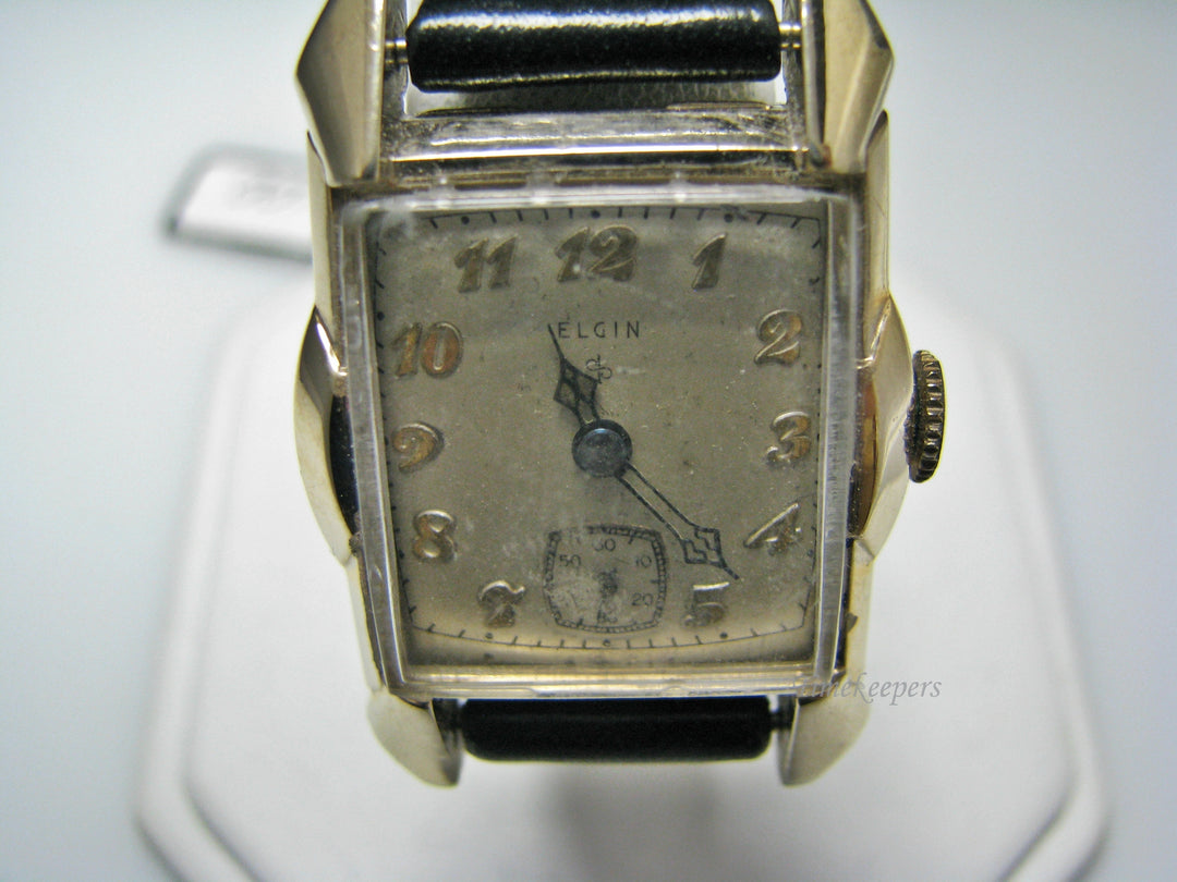 H083 Beautiful Elgin Mechanical Hand Wind Watch with Second Sub-Dial from 1950s