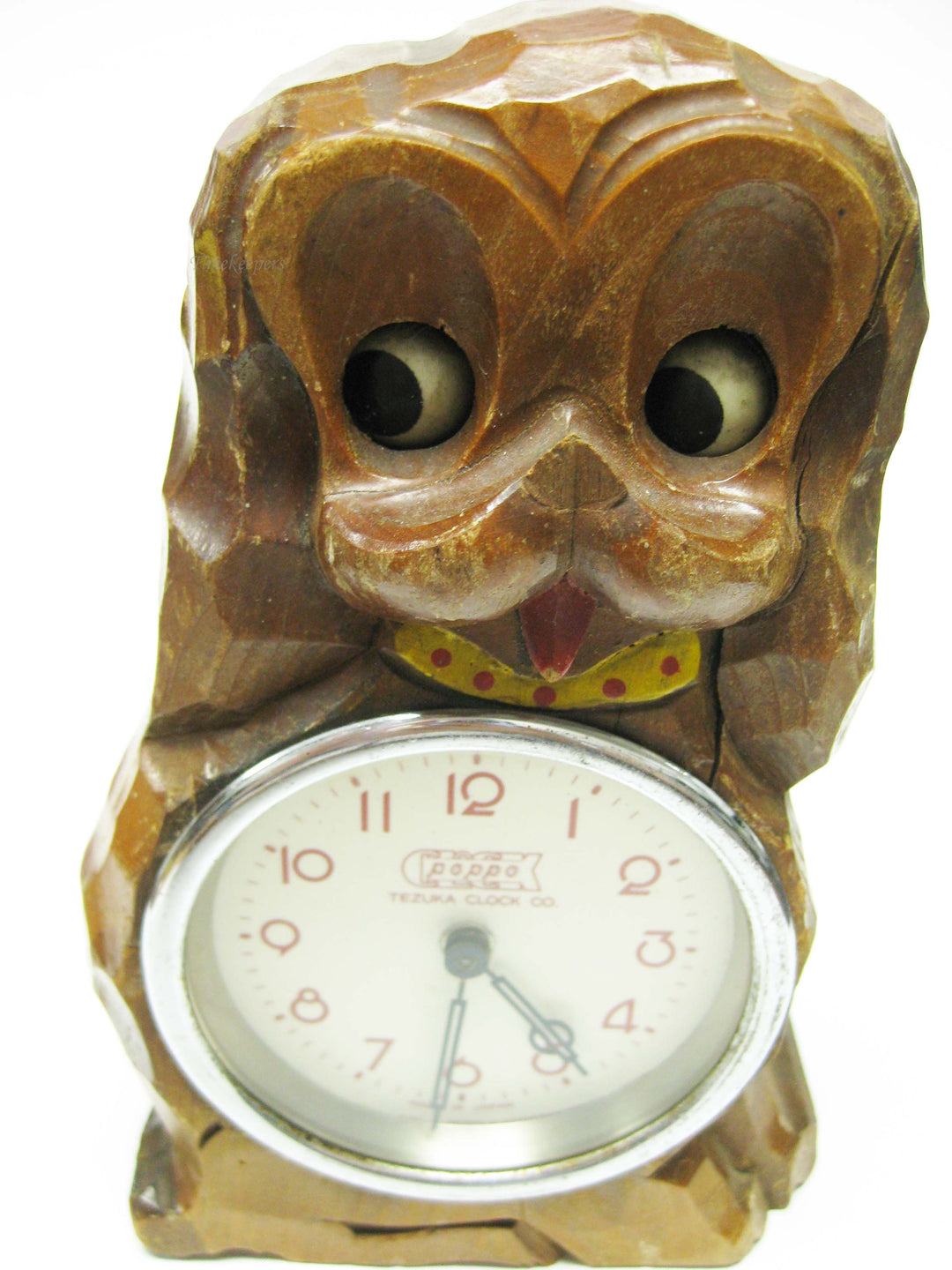 b759 Vintage Cute Tezuka Clock Co Poppo Dog Wind Up Desk Clock