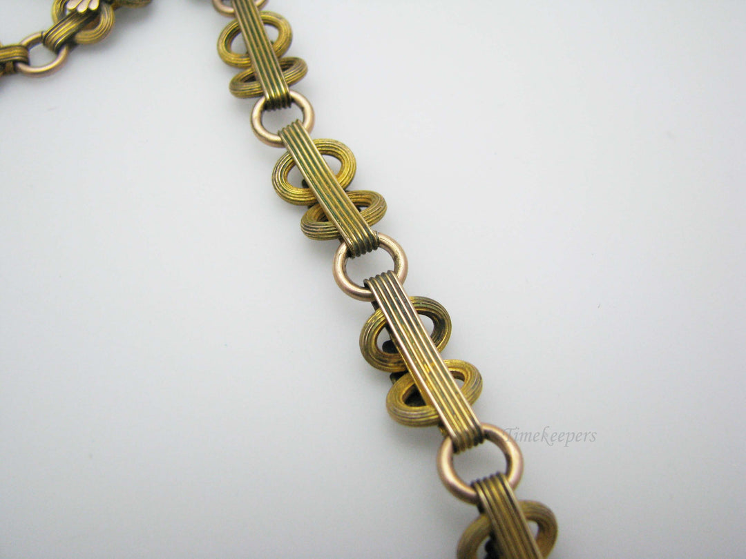 j158 Unique Vintage Heavy Gold Filled Pocket Watch Chain with Swivel Clasp