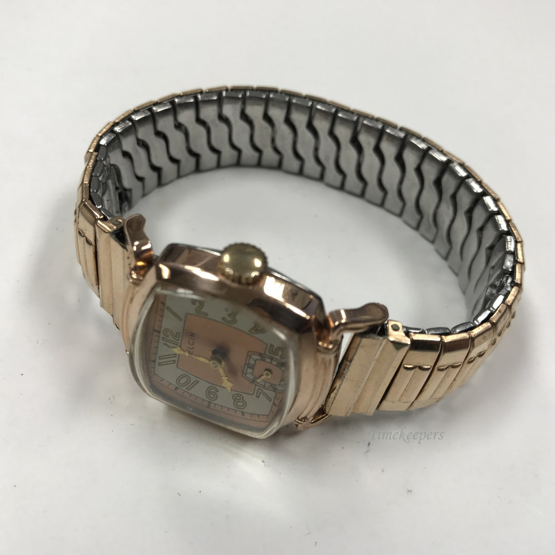 d149 Vintage Original Elgin Driver's 10K Gold Filled Mechanical Wrist Watch 1940