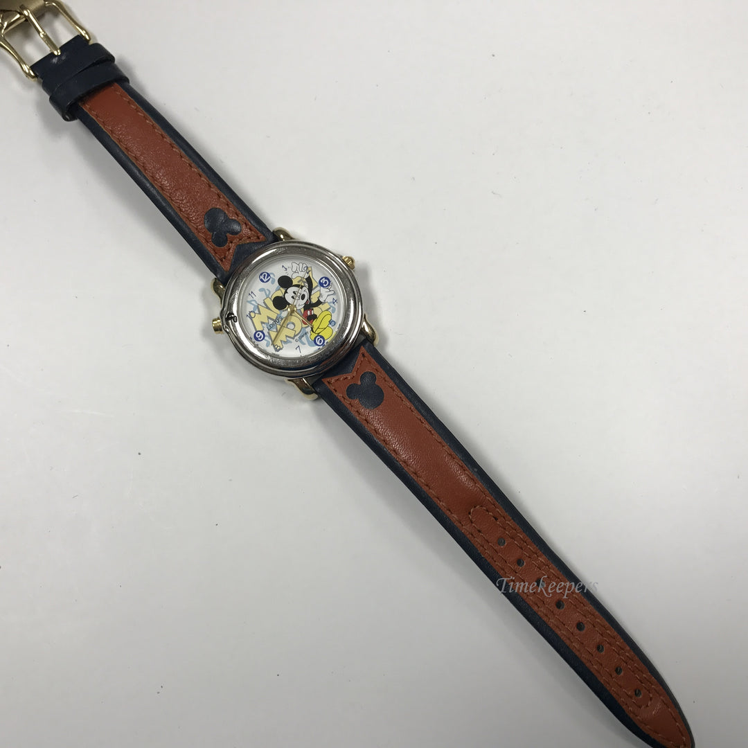 d254 Vintage Lorus Disney Mickey Stainless Steel Water Resist Quartz Wrist Watch