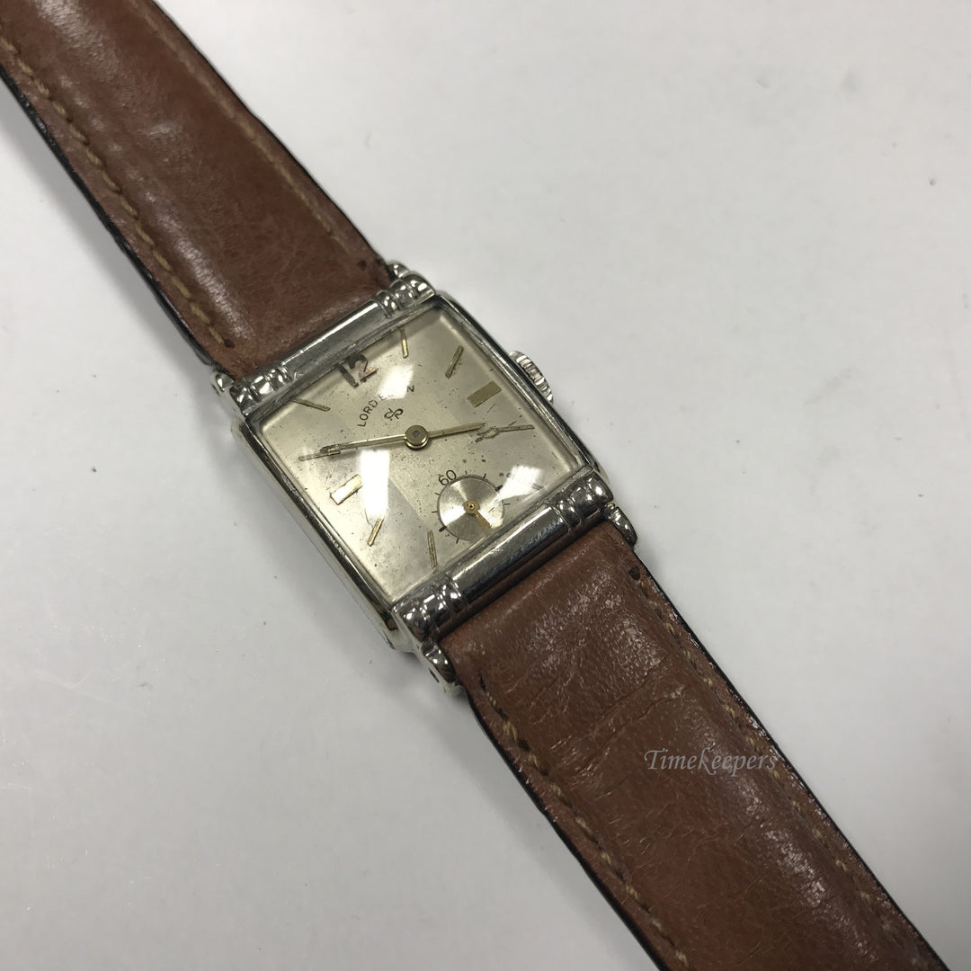 d330 Vintage Lord Elgin 10K RGP Bezel Stainless Steel Mechanical Wrist Watch