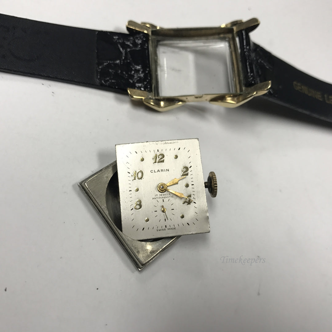 d346 Vintage Swiss Clarin 17Jewels Gold Tone Mechanical Men's Wrist Watch