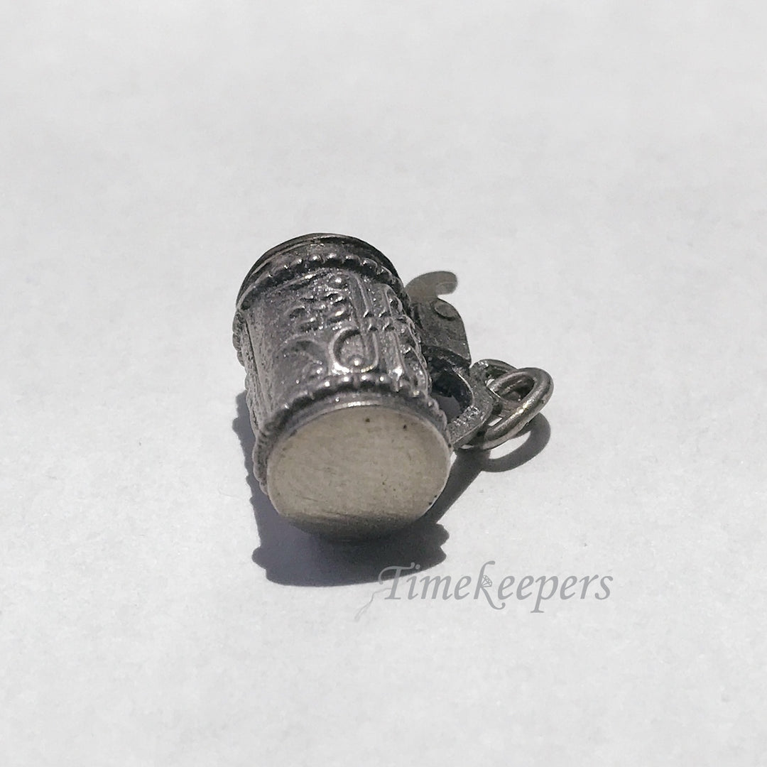 e057 Vintage Sterling Silver German Style Beer Stein Charm Pendant