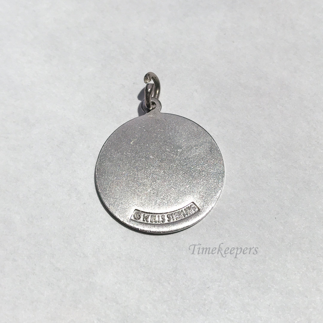 e079 Vintage Sterling Silver Merry Christmas Coin Charm Pendant