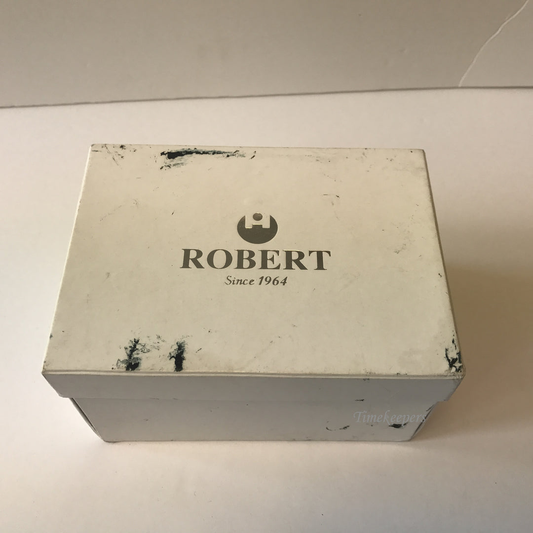 e153 Vintage Authentic Robert Package Black Display Watch Box Warranty Ticket