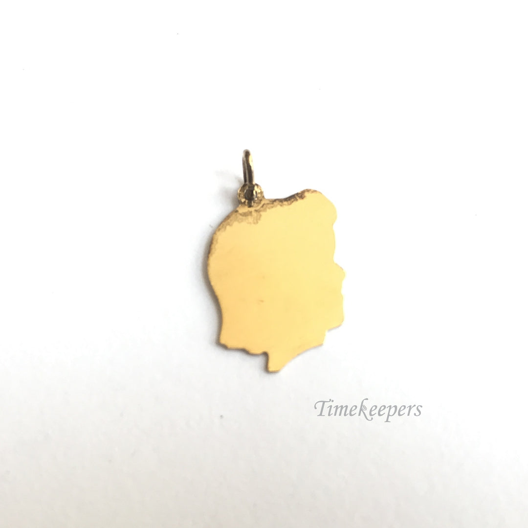e254 Vintage Gold Plated Silver Girl Charm Pendant