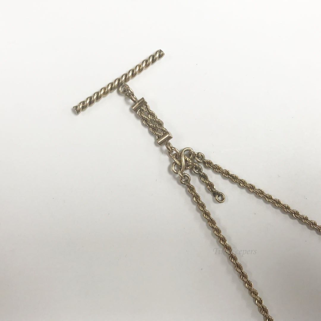e535 Antique Gold Filled Vest Pocket Watch Double Chain & Pendant Link