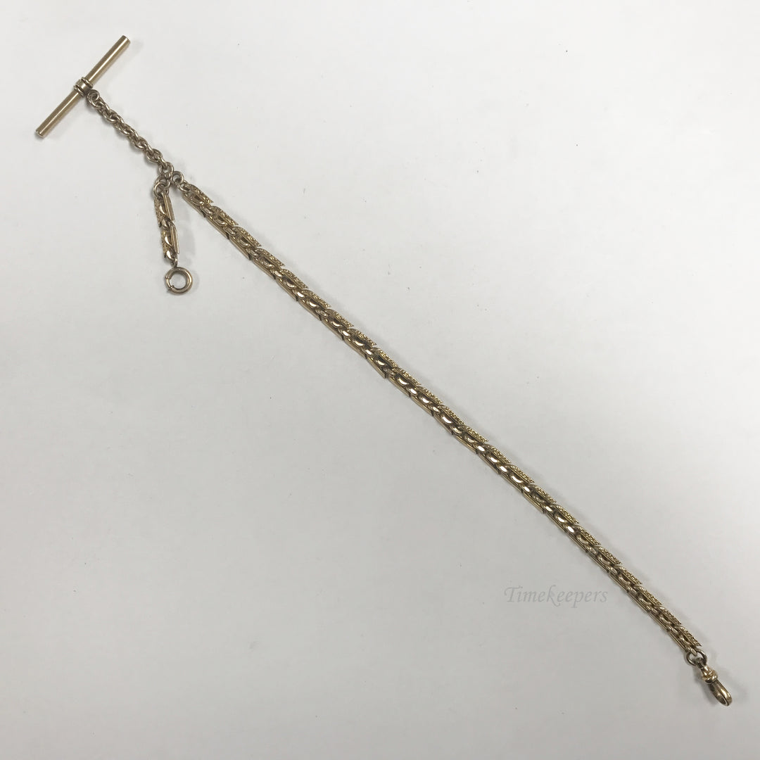 e539 Antique Gold Filled Vest Pocket Watch Ornamental Link Chain
