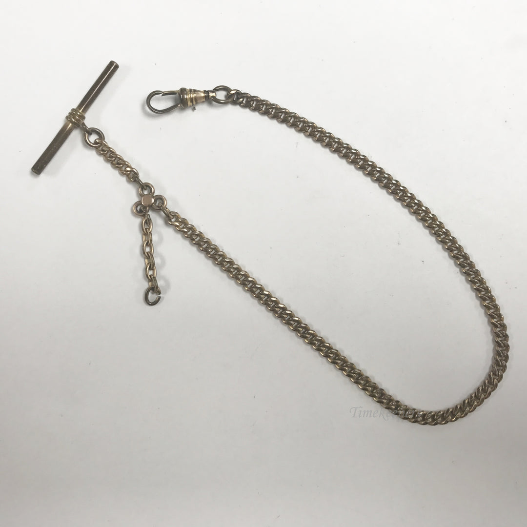 e548 Antique Gold Filled Vest Pocket Watch Round Link Chain