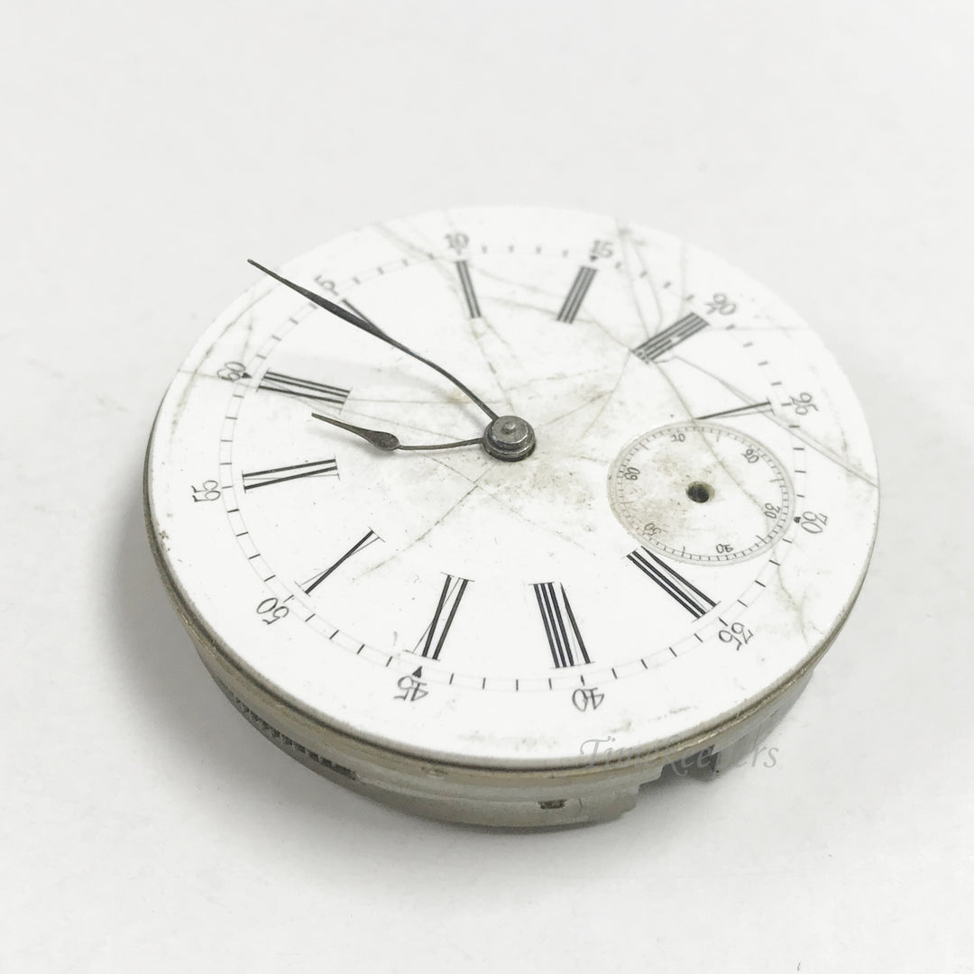 e888 Antique Misc. American European Pocket Watch Movement for Parts/Repair