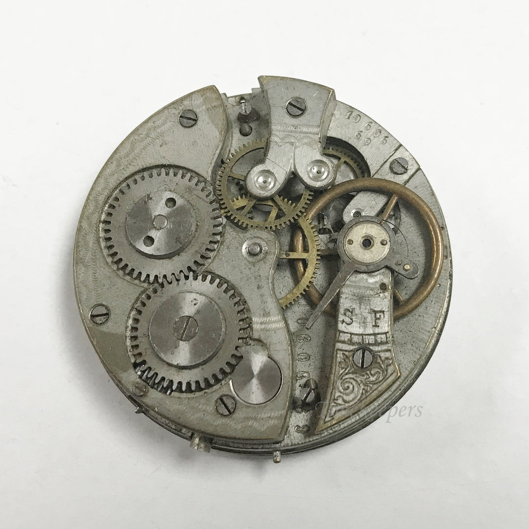 e888 Antique Misc. American European Pocket Watch Movement for Parts/Repair