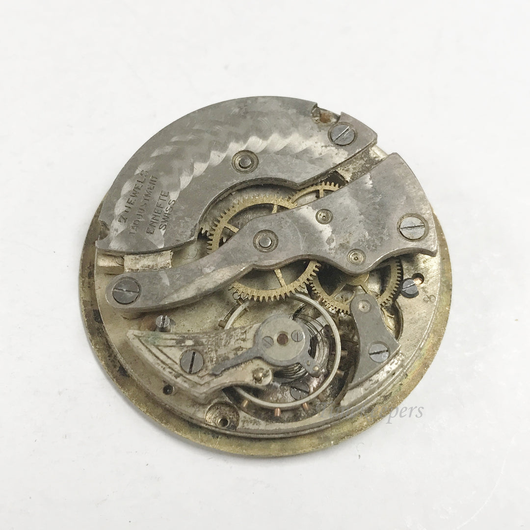 e889 Vintage Principal Swiss 7J Pocket Watch Movement for Parts or Repair