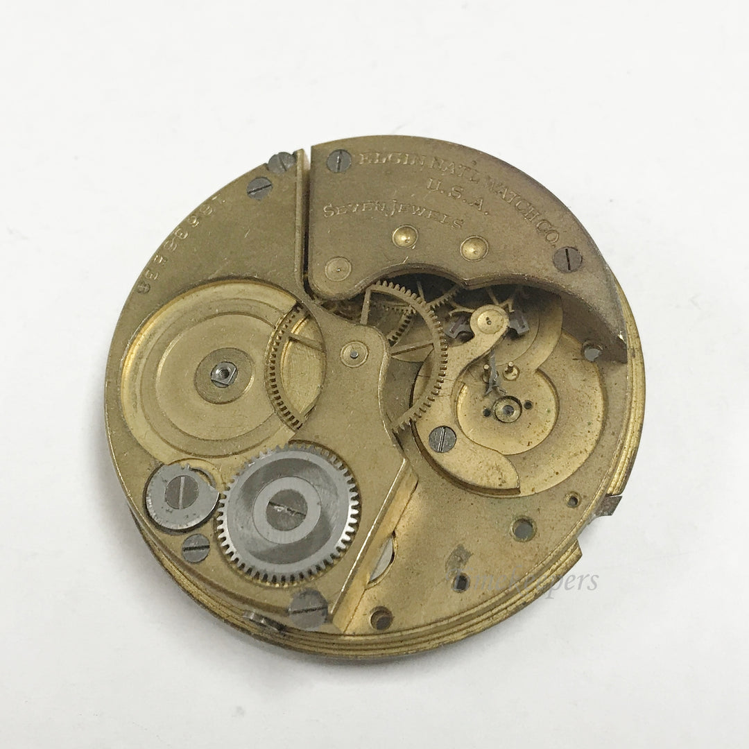 e890 Antique Elgin Pocket Watch Movement 7J for Parts or Repair 1916