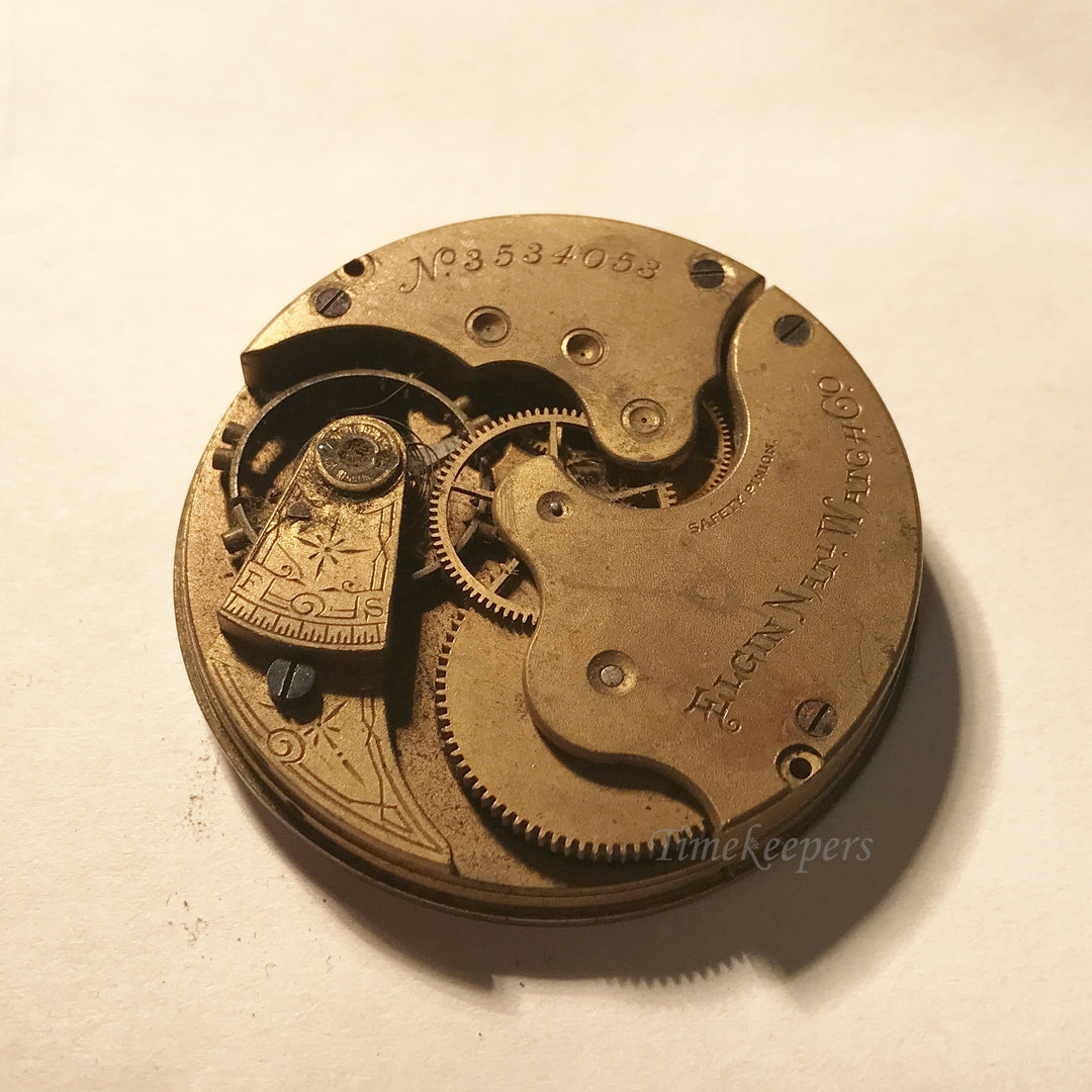 e892 Antique Elgin Watch Movement for Parts or Repair 18S