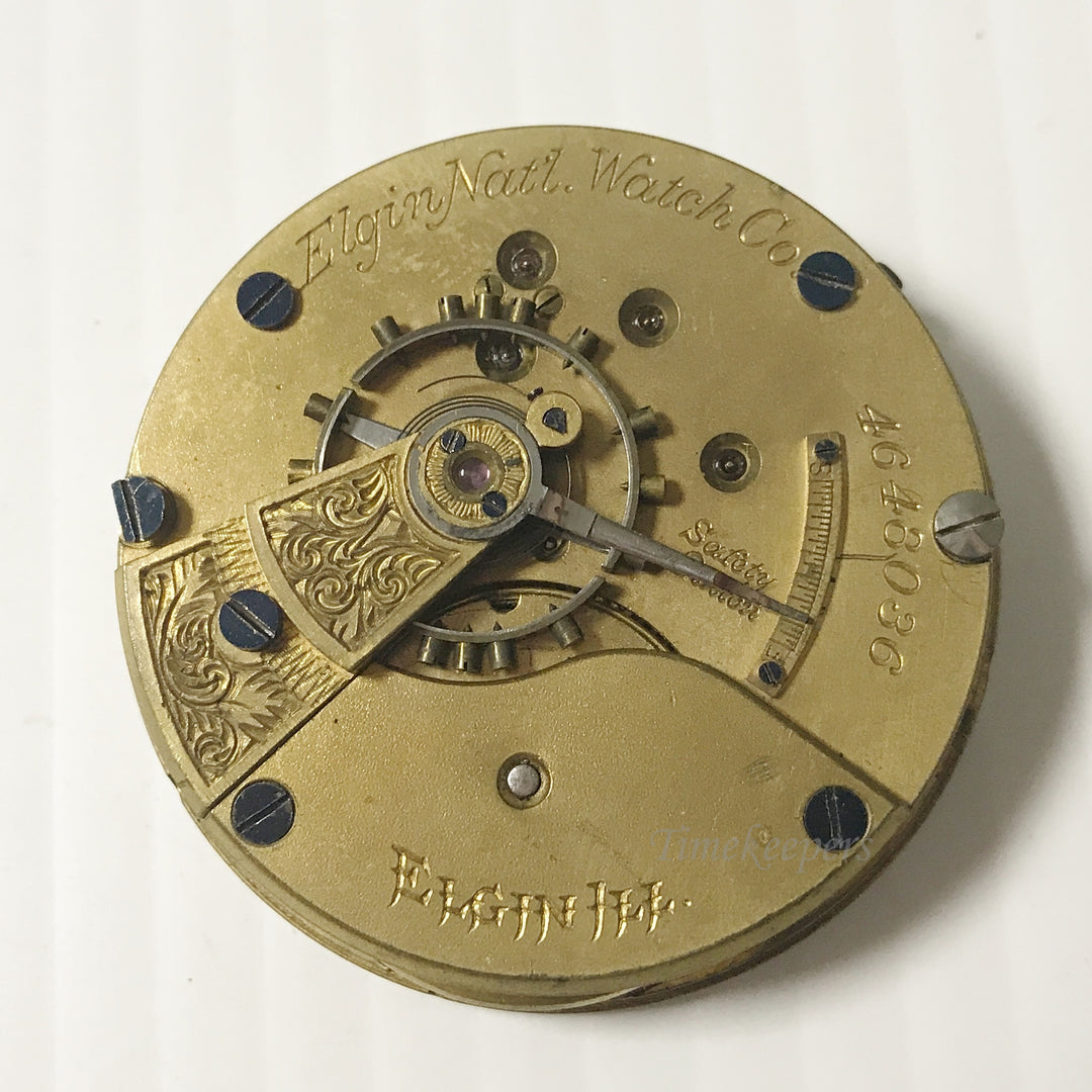 e902 Antique Elgin Watch Movement for Parts or Repair Good Dial