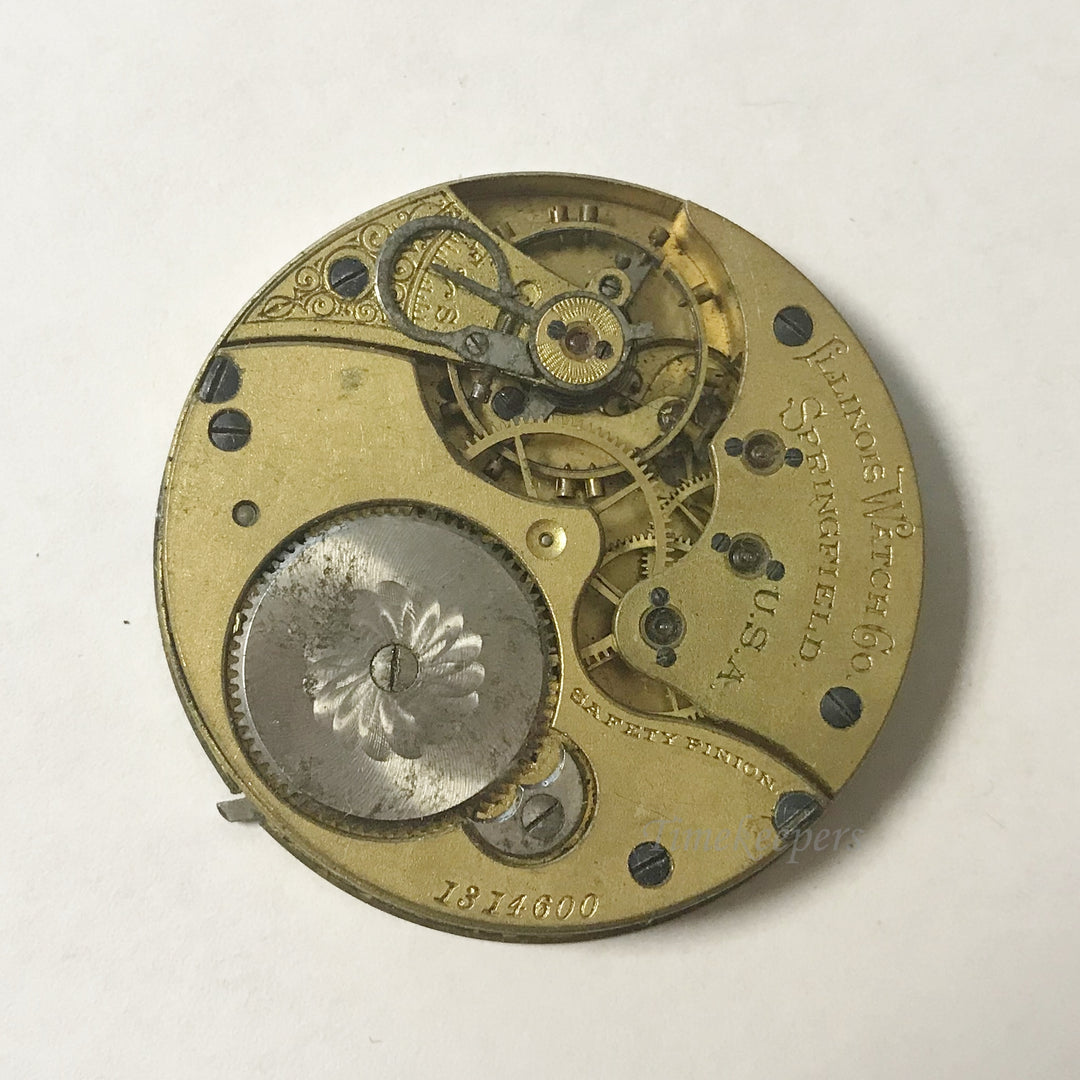 e985 Antique Illinois Watch Movement for Parts or Repair