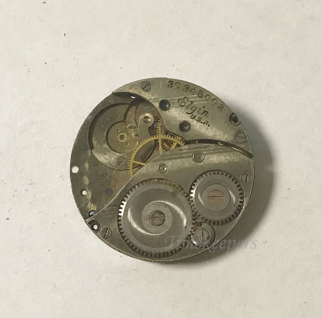 f010 Antique Elgin Watch Movement for Parts or Repair