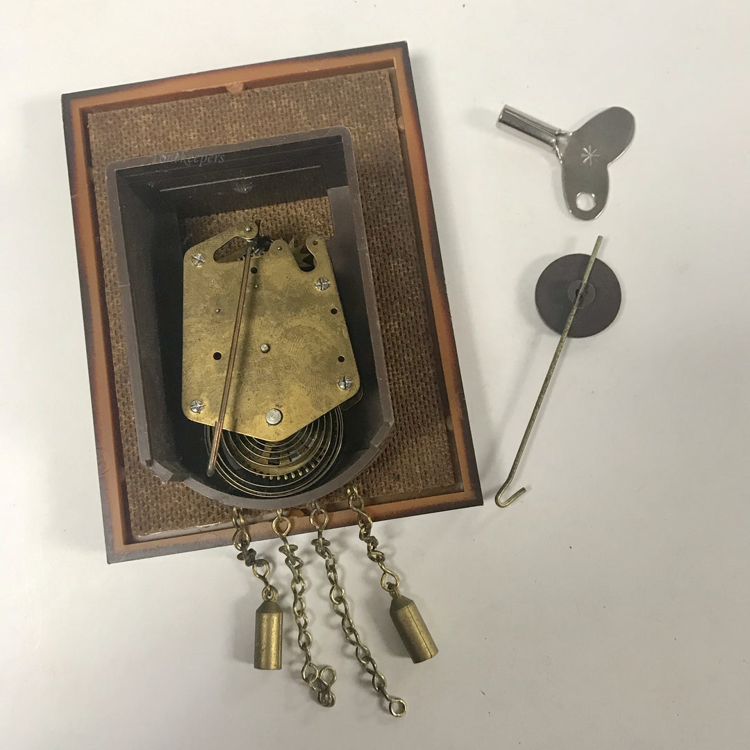 f330 Vintage Hammel German Pendulette Mini Wall Clock with Key