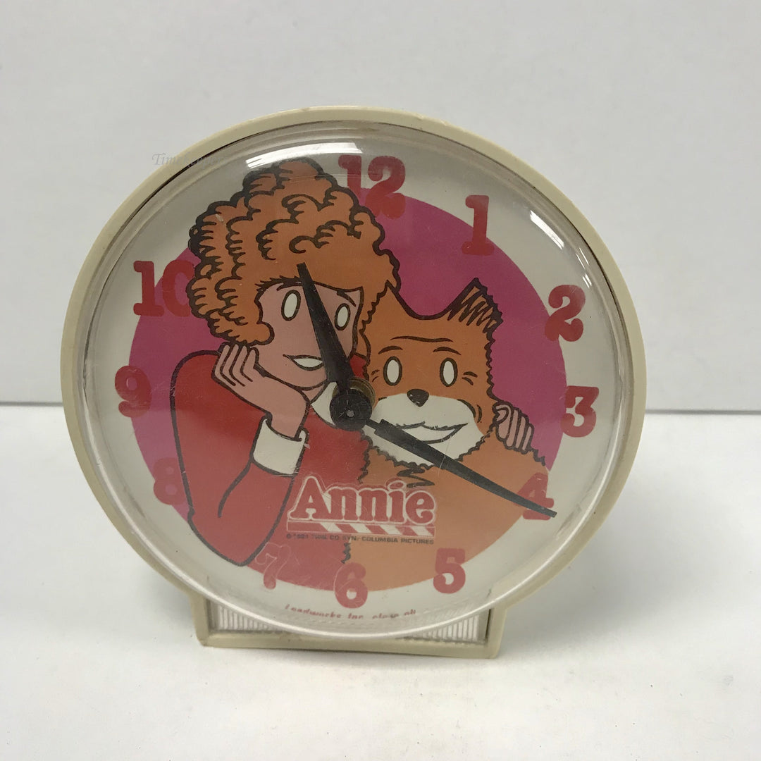 f340 Vintage Annie Wind Up Working Pull Alarm Clock 1980s