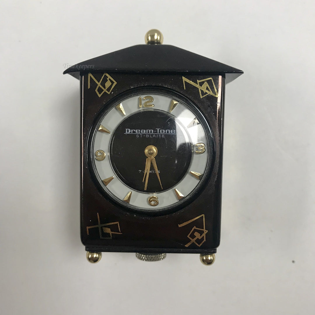 f422 Vintage Dream-Tone  ST-BLAISE Travel Miniature Music Alarm Clock