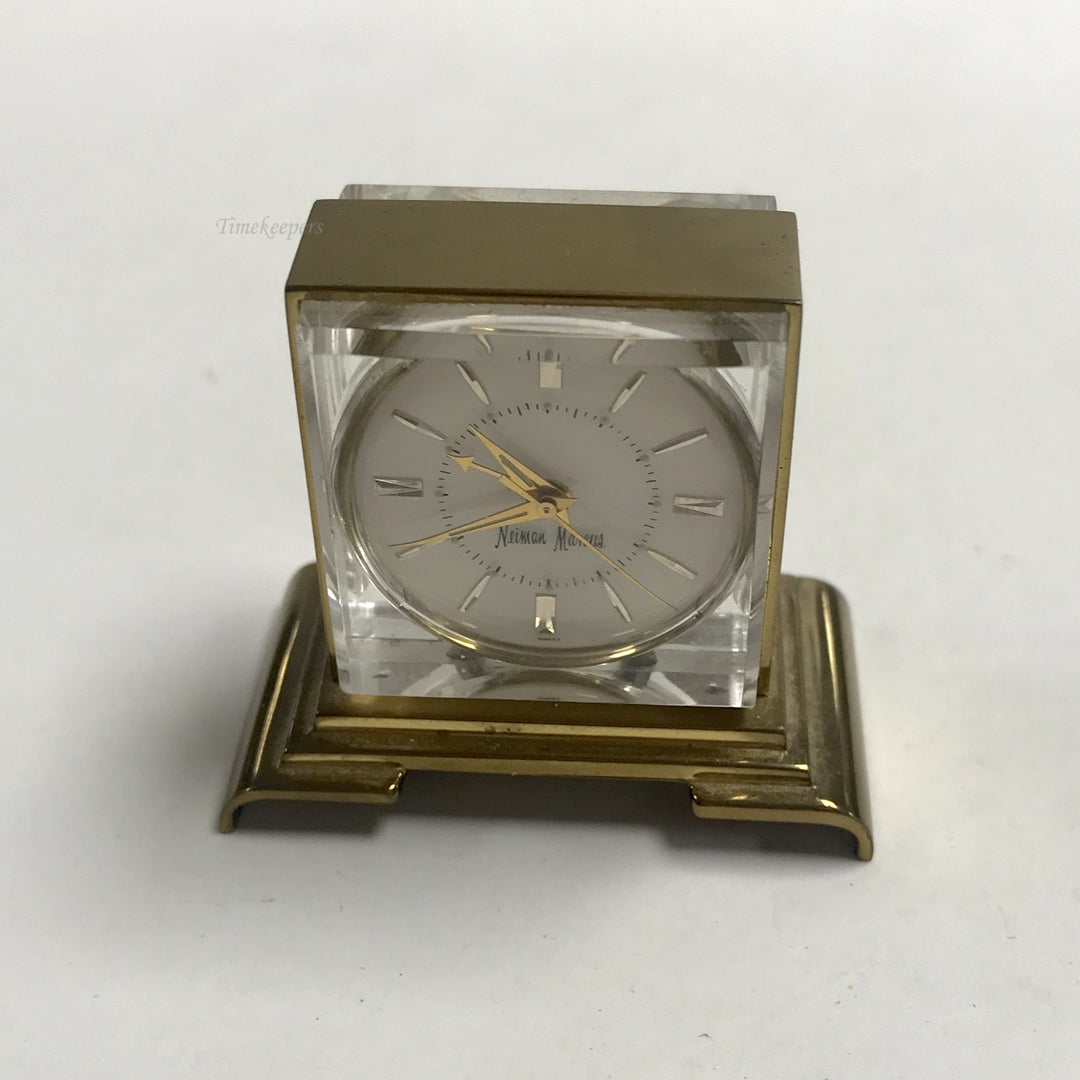 f423 Vintage Nieman Marcus Swiss Travel Miniature Music Alarm Clock 17J