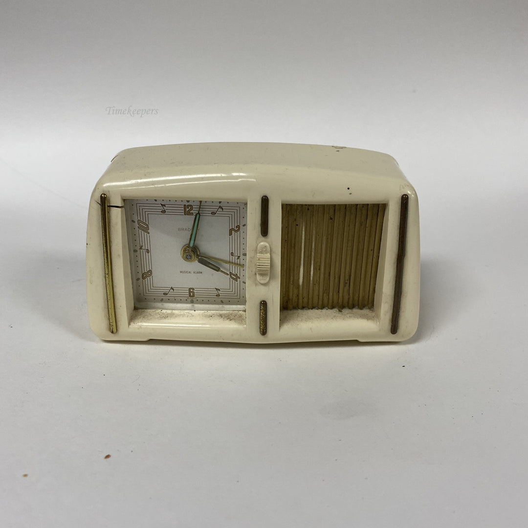 f470 Vintage Bradley Musical Alarm Mantel Standing Clock Made in Germany