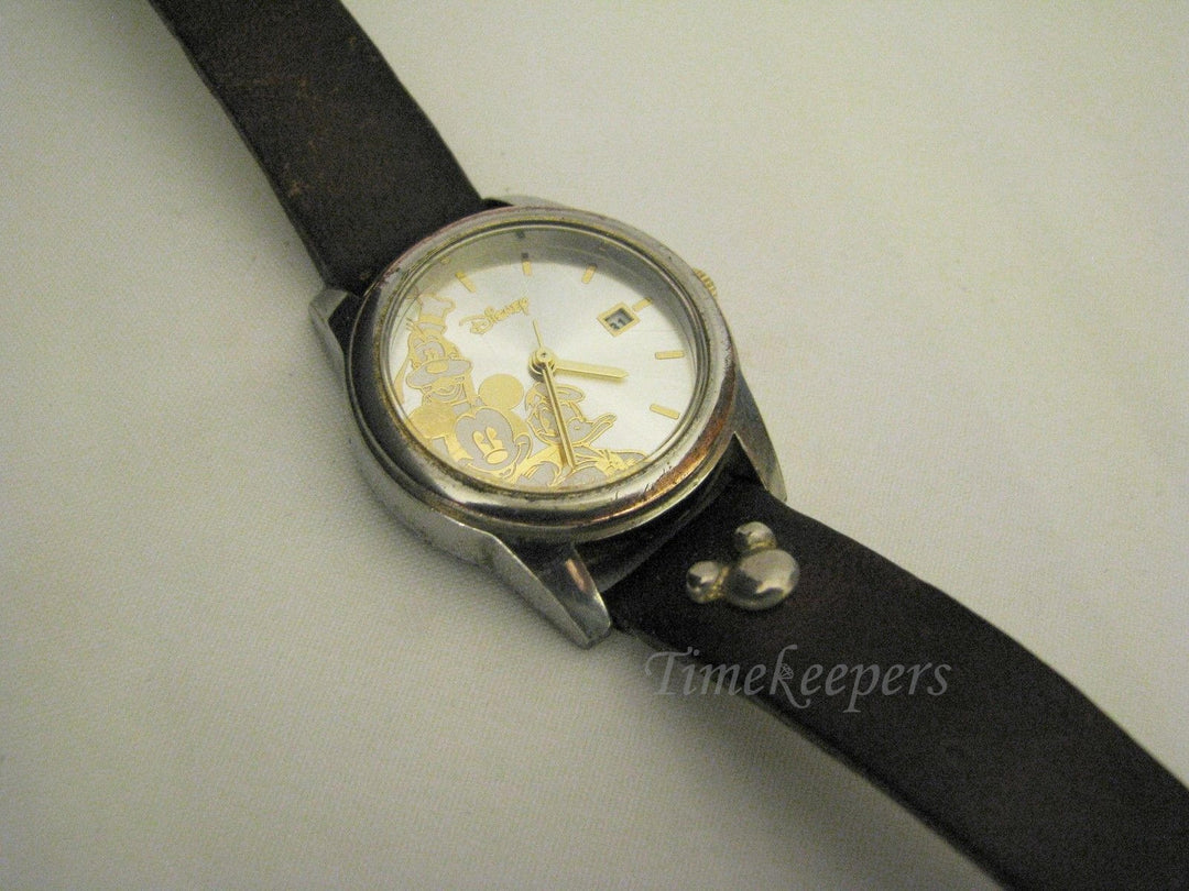 c049 Fun Mickey Mouse Watch in Two Tone with Goofy, Mickey &amp; Donald