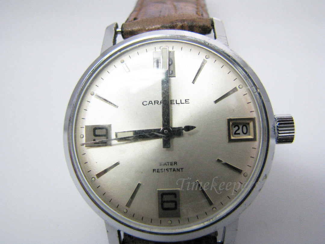 a051 Retro Hand Wind Mechanical Caravelle Watch with Date from the 1970's