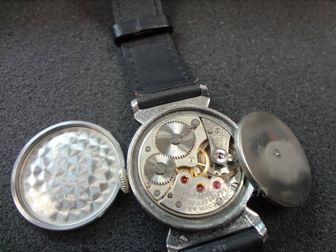 a227 Original Vintage 1930's Men's Stainless Mechanical Movado Wrist Watch