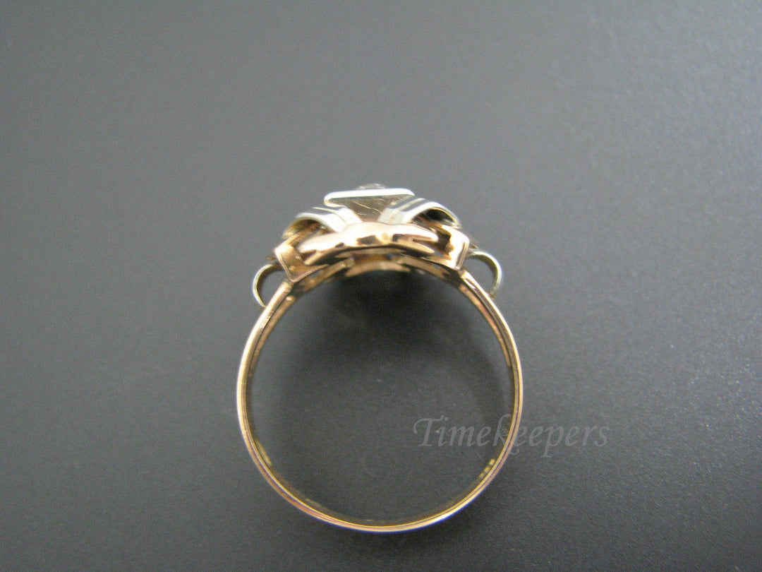 a843 Vintage Solitaire Diamond Ring 18k Yellow Gold White Gold Accents Size 8