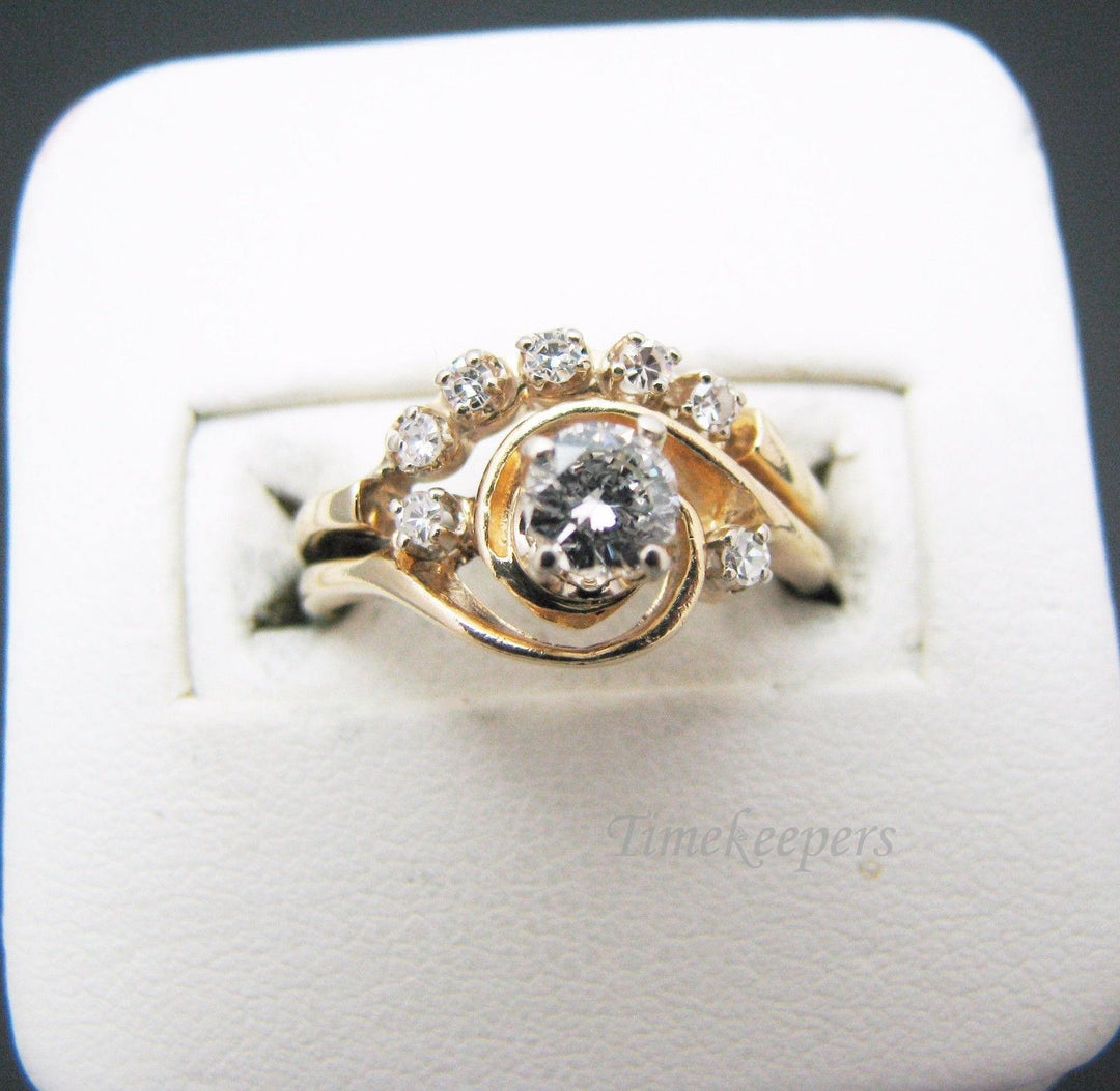 a460 14k Yellow Gold Engagement Ring with Wedding Band set w/ .50 Carats