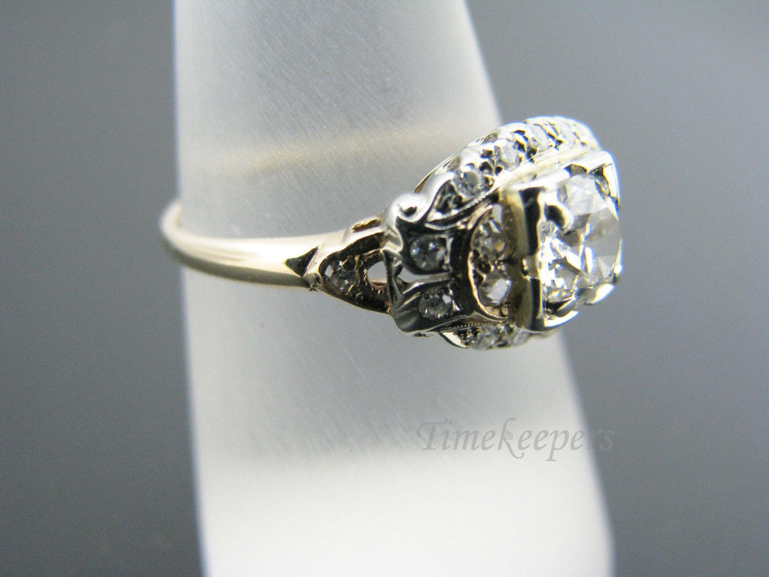 a869 Gorgeous Vintage Multi diamond Ring in 14k-18k White & Yellow gold