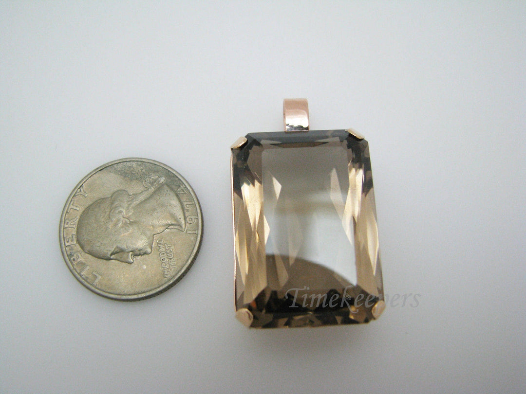 c516 Stunning Large Radiant Cut Smoky Quartz in Rose and Yellow Gold Mounting 14k