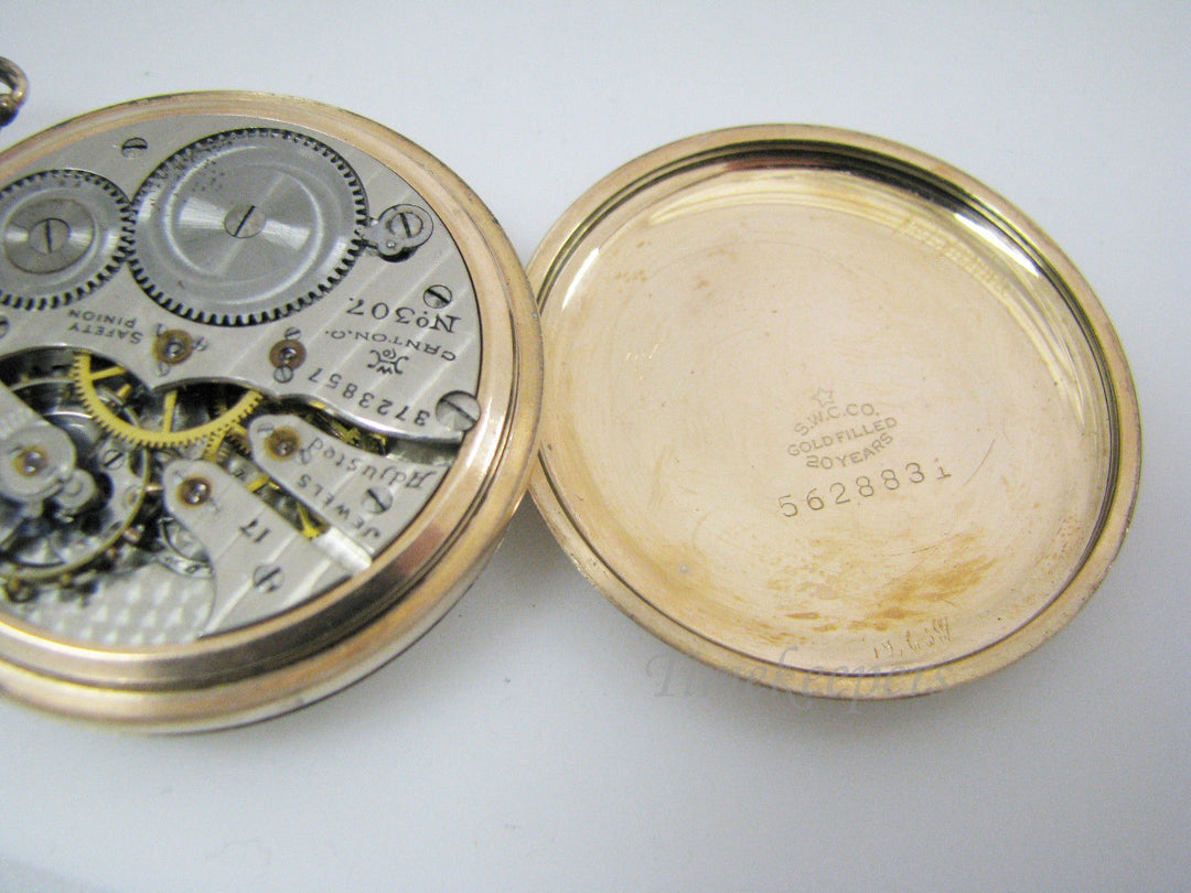 a470 Vintage 1918 Hampden Pocket Watch - Gold Filled