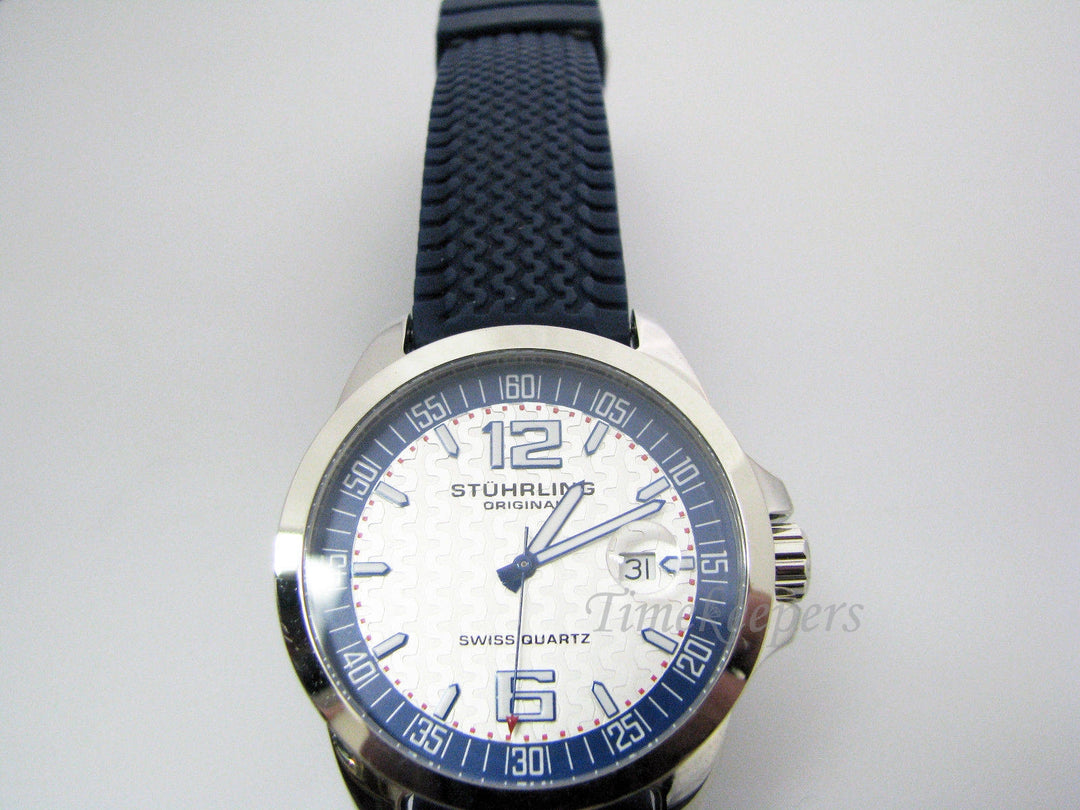 b069 Stainless Steel Stuhrling Original Monterey Swiss Quartz Watch in Blue