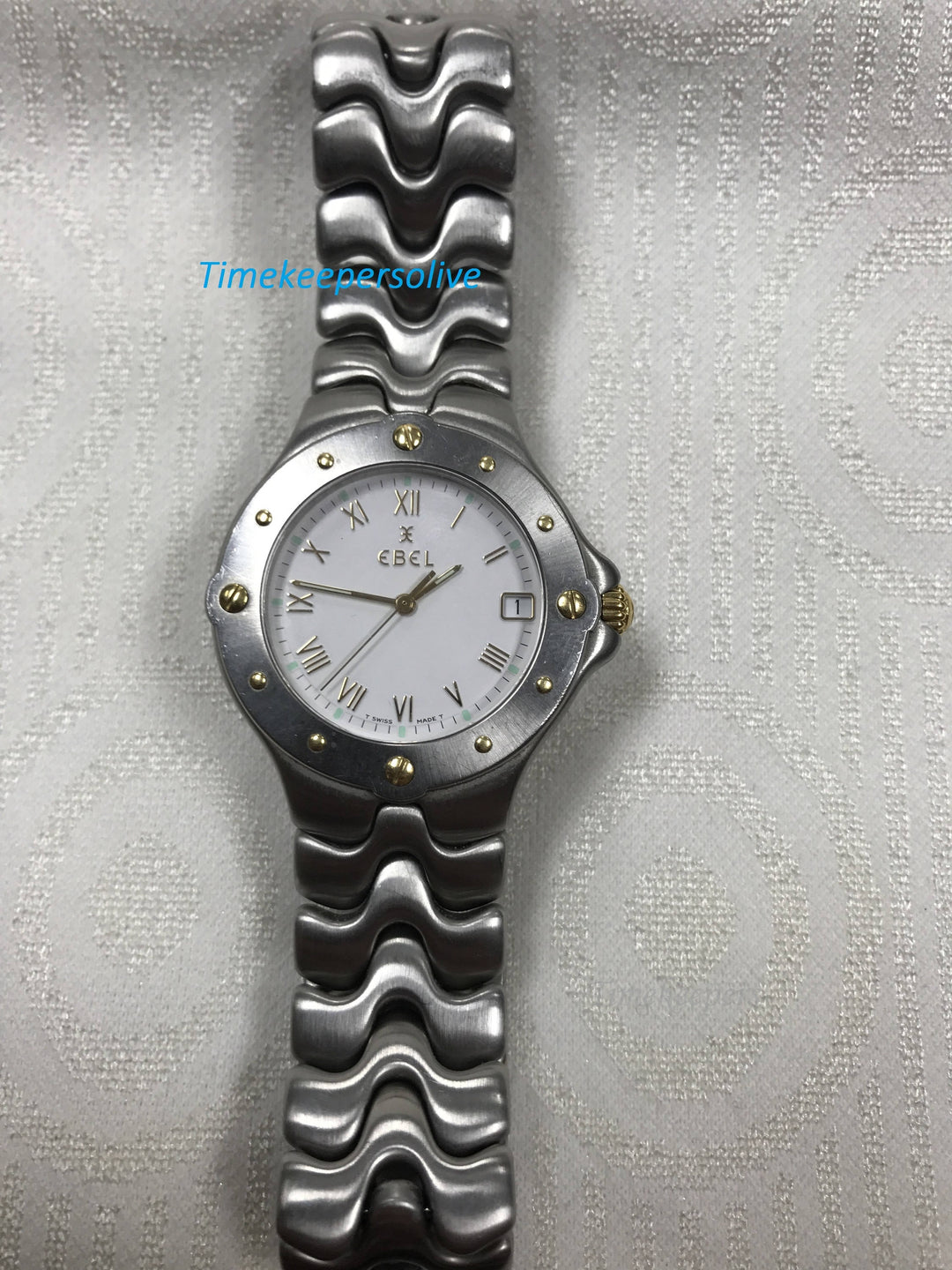 a834 Original EBEL Swiss Sportwave Quartz Elegant Stainless Steel Wrist Watch