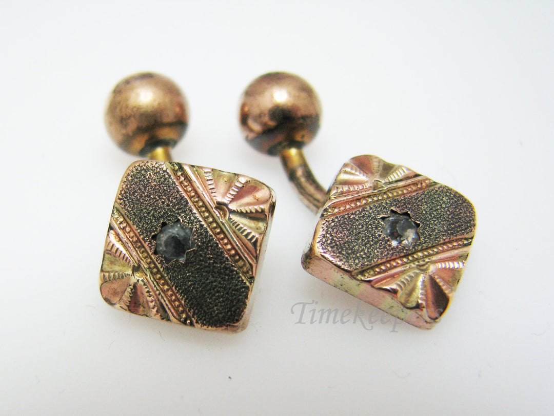 c222 Vintage Handsome Cuff links in Tri Color Tone Finish