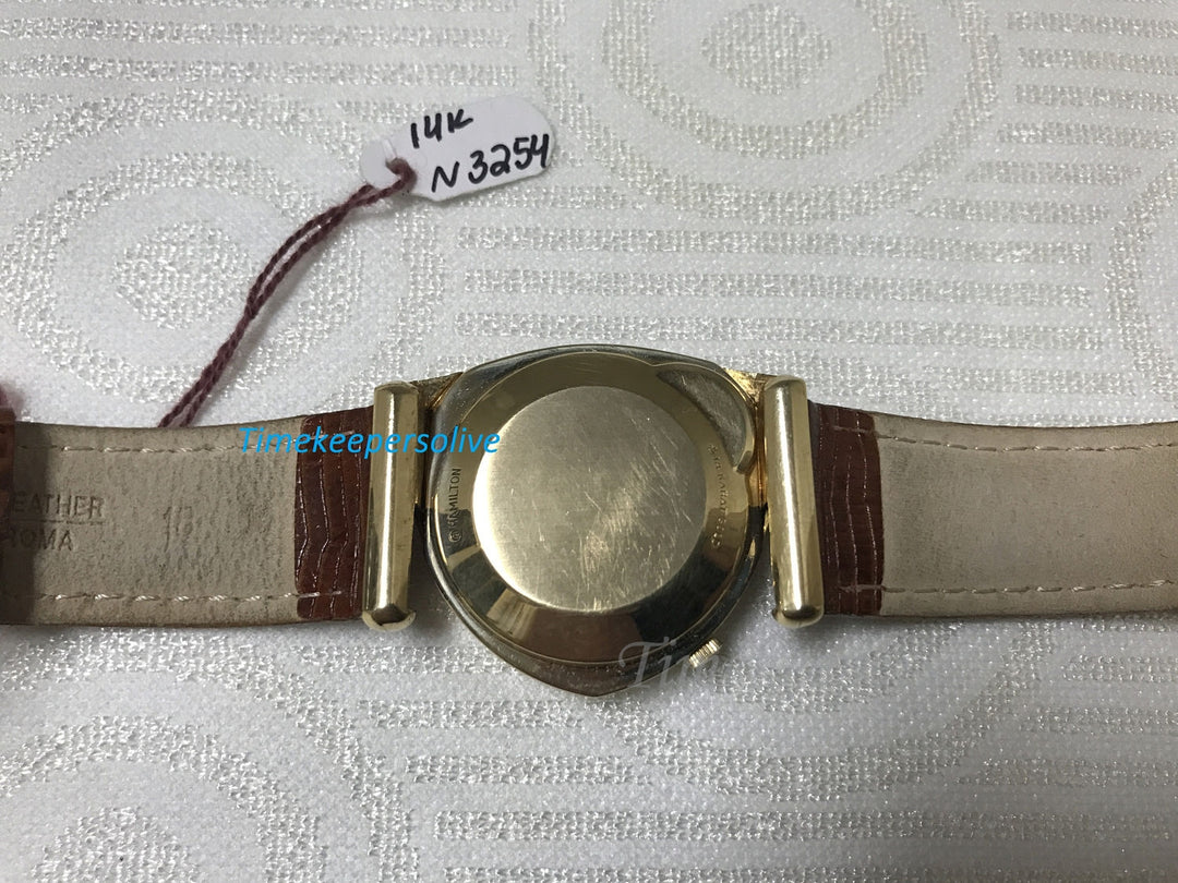 b027 Vintage Rare Collectable 1960s Hamilton Savitar 14K Yellow Gold Watch